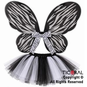 SET ALAS MARIPOSA Y POLLERA DISE�O DE CEBRA